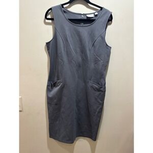 Joan Rivers Gray Sleeveless‎ Career Dress Pockets Women's Size 10